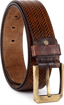 

U+N Men Casual Brown Genuine Leather Belt