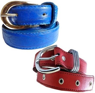 

Wholesome Deal Women Formal Multicolor Synthetic Belt, Red and blue