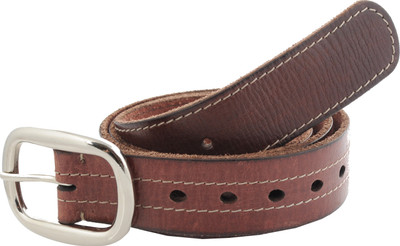 

tZaro Men Casual Tan Metal, Genuine Leather Belt, Dark tan