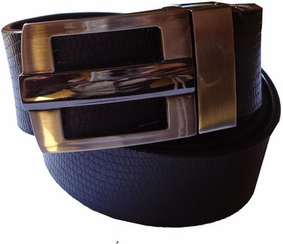 

B.S.Chadha Group Men Formal Black Genuine Leather Reversible Belt