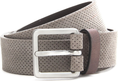 

United Colors of Benetton Men Grey Genuine Leather Belt, 69w