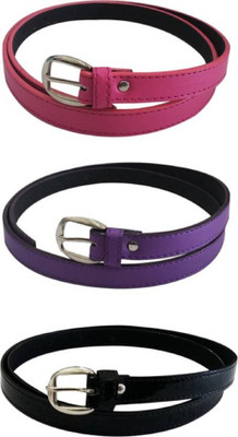 

SUNRISE ENTERPRISES Girls Casual, Evening, Formal, Party Pink, Purple, Black Artificial Leather, Fabric Belt, Pinkpurpleblack04275