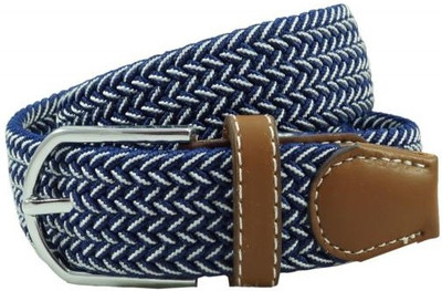 

The Tie Hub Men Casual Blue Synthetic Belt, Blue;white