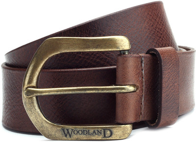 

Woodland Men Tan Metal, Genuine Leather Belt