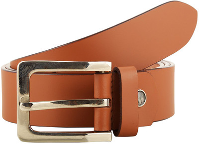 

LAER Men Tan Genuine Leather Belt
