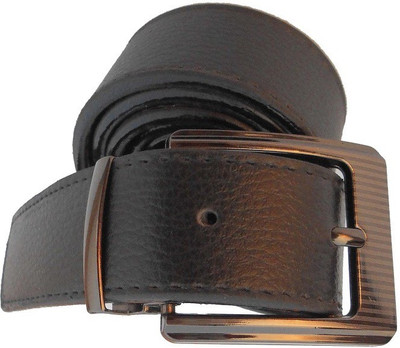 

P&E Men Formal Black Artificial Leather Belt