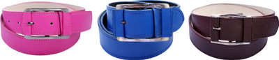

Contra Men Pink, Blue, Brown Artificial Leather Belt, Multicolor