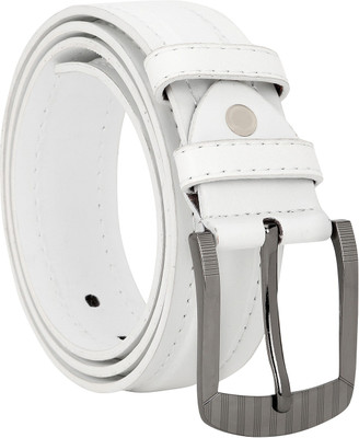 

Comfort Zone Men Casual White Artificial Leather Belt, Subtle white