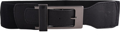 

Buckle Up Women Casual Black Artificial Leather Belt