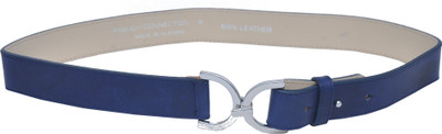 

French Connection Women Casual Blue Genuine Leather Reversible Belt, Nocturnal