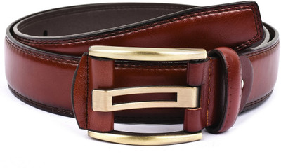 Buckle Up Men Formal Tan Artificial Leather Belt