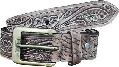 

Adhaans Men Casual Grey Genuine Leather Belt