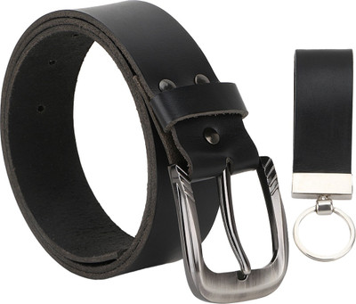 

The Runner Men Casual Black Genuine Leather Belt, Jet black