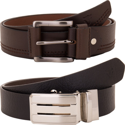

Valbone Men Formal Black Genuine Leather Belt, Black;brown