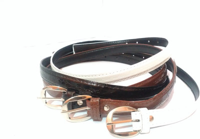 

AMR Girls Brown, Black, White Artificial Leather Belt, Black;brown;white