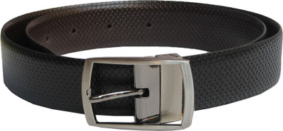 

eXcorio Men Formal Black Genuine Leather Reversible Belt, Black;brown