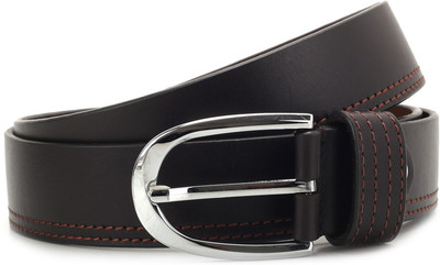 

Louis Philippe Men Brown Metal Belt, Wine
