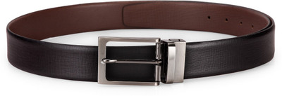 

Teakwood Men Casual Black Genuine Leather Reversible Belt