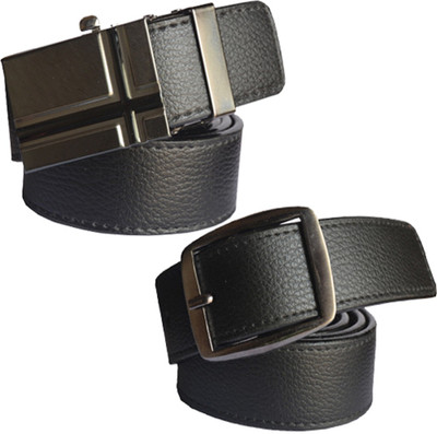 

Loopa Men Formal Multicolor Artificial Leather Belt, Black and brown