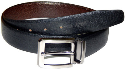 

Navaksha Men Formal Black Genuine Leather Reversible Belt