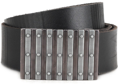 

Fastrack Men Casual Black Metal, Genuine Leather Belt