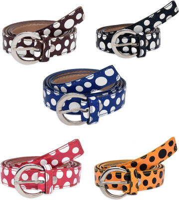 

SRS Women Casual Black, Blue, Brown, Orange, Red Artificial Leather Belt, Black-blue-brown-orange-red-48