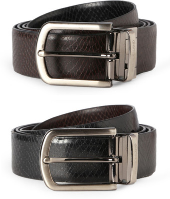 

Peter England Men Black Genuine Leather Belt