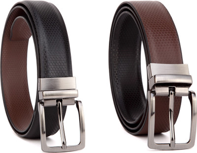 

Kraft Men Formal Multicolor Artificial Leather Reversible Belt, Black and brown