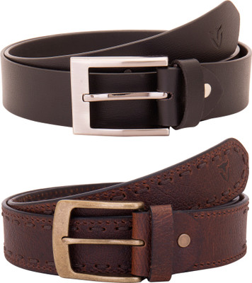 

Valbone Men Formal Black Genuine Leather Belt, Black;brown