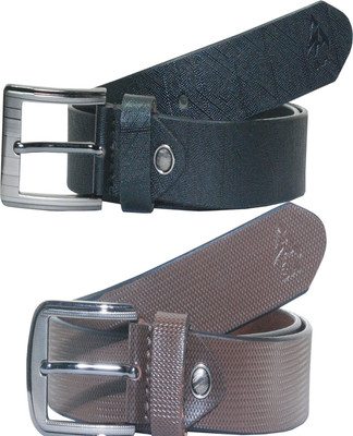 

Sondagar Arts Men Casual, Party, Formal Black, Brown Genuine Leather Belt, Blackbrown