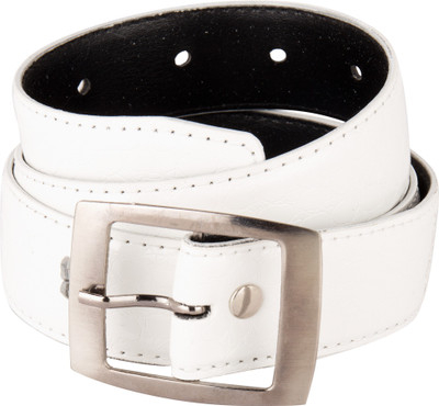 

Viva Men Casual White Artificial Leather Belt, Silver