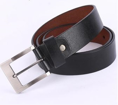 

LAER Men Black Genuine Leather Belt