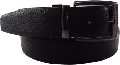 

National Leathers Men Formal Black Genuine Leather Reversible Belt