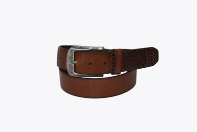 

Pellezzari Men Tan Genuine Leather Belt