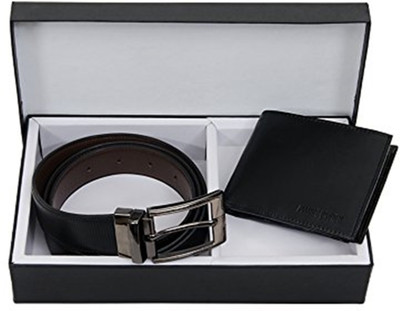 

LAER Men Black Genuine Leather Belt