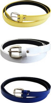 

SUNRISE ENTERPRISES Girls Casual, Evening, Formal, Party Yellow, White, Blue Artificial Leather, Fabric Belt, Yellowwhiteblue04205