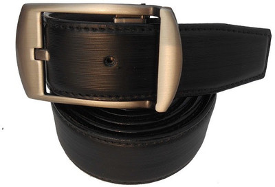 

P&E Men Formal Black Artificial Leather Reversible Belt