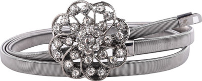 

Buckle Up Women Casual Grey Metal Belt