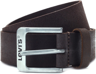 Levi's Men Brown Metal Belt, Deep brown