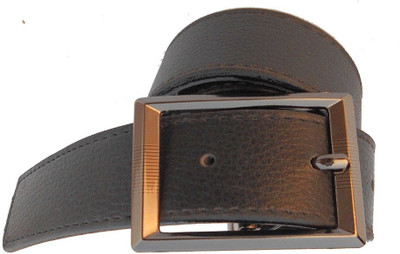 

P&E Men Formal Black Artificial Leather Belt
