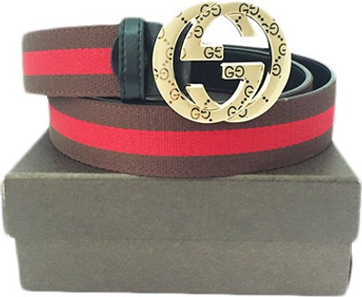 

Zaira Diamond Men Red, Brown Genuine Leather Belt, Brown;red