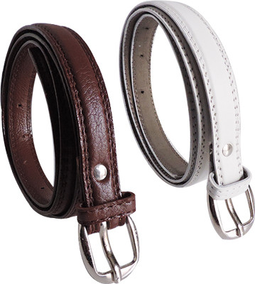

Elligator Women Casual, Formal, Party Brown, White Artificial Leather Belt, Brown-02