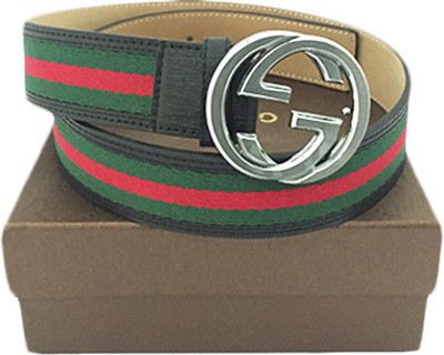 

Zaira Diamond Men Red, Green Fabric, Genuine Leather Belt, Green;red