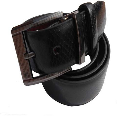 M&Ms Men Formal Black Artificial Leather Reversible Belt