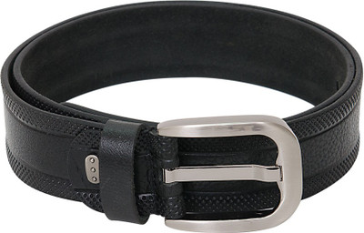 Lustre International Men Formal Black Genuine Leather Belt, Black-018