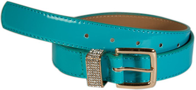 

Young & Forever Women Casual, Evening/Party, Formal, Semi-formal Blue Artificial Leather Belt, Turquoish leather belt with rhinestone embellished buckle