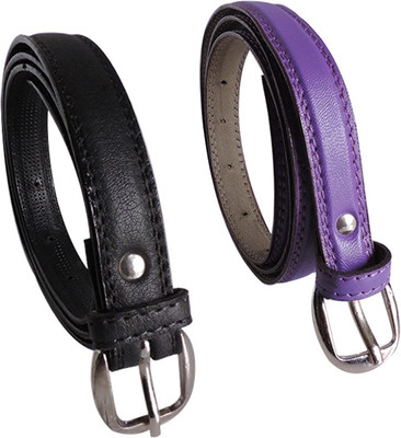 

Elligator Women Casual, Formal, Party Purple, Black Artificial Leather Belt, Purple-02