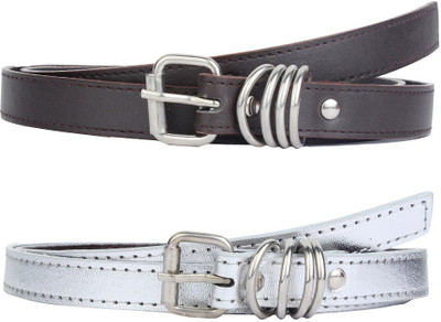 

SRS Women Casual Brown, Silver Synthetic Belt