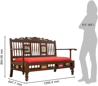 

ExclusiveLane Teak Wood Solid Wood 2 Seater(Finish Color - Walnut)