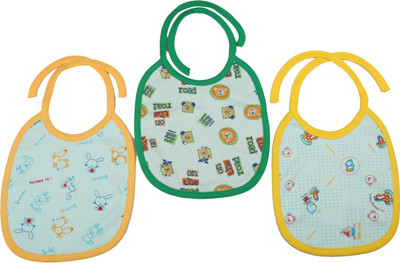 Kaboos Multicolor Feeding Bibs Combo(Faw, Yellow and Deep Green)